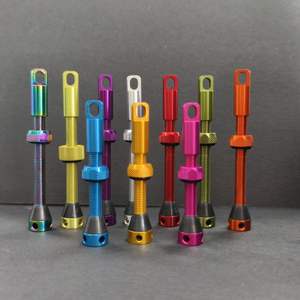 Válvula Presta de 50mm de color limón de alta calidad, accesorios de bicicleta de aleación de aluminio sin cámara hechos en EE. UU. - Product Image 6