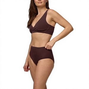 Sexy Beautiful 2 Piece Non-Padded Sports Bra & Bikini Underwear Set for Women Intimates <b>Clothing</b> Cotton/Spandex Soft Fabrics - Product Image 1