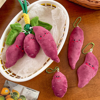 Nouveau porte-clés en peluche super doux en forme de patate douce violette, pendentif pour sac à dos, jouet, décoration de cartable, cadeau unisexe