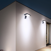 1450 Lumens étanche solaire lumière LED solaire applique murale lumière solaire extérieure avec capteur de mouvement PIR pour la décoration extérieure