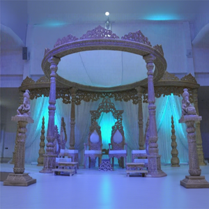 Impresionante Mandap de Boda Raj Mahal, Mandap de Madera Tallado a Mano para Bodas Indias en el Reino Unido y Alemania, Decoraciones de Boda Indias, EE. UU. - Product Image 1