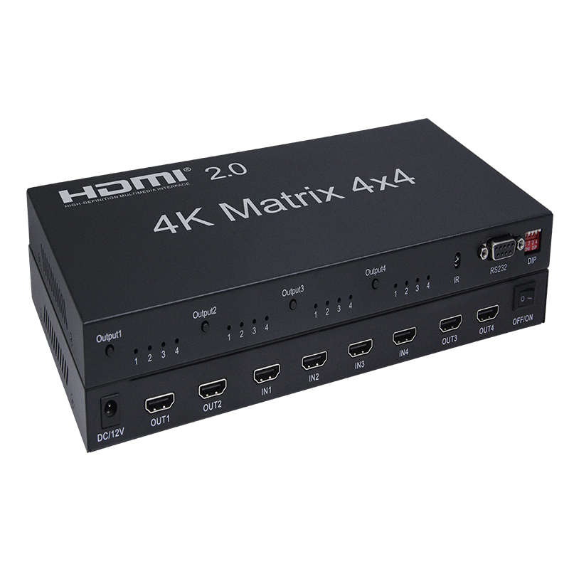 HDMI מטריקס החלף 4x4, 4K HDMI מטריקס Switcher ספליטר 4 ב 4 מתוך תיבה עם EDID חולץ IR שלט רחוק HDM