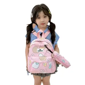 Bán buôn mẫu giáo Unisex Ba lô dễ thương Gấu trường Bag Set với túi bút chì giải trí du lịch Ba lô