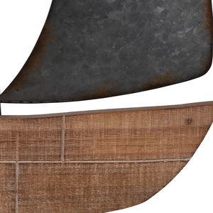 Decorazione Murale Nautica in Metallo, Design Barca a Vela, in Ferro e Legno, Arredo Costiero, 19 Pollici, Marrone - Product Image 5