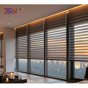Volets Zébrés en Alliage d'Aluminium de Luxe, Double Couche, Filtration de la Lumière, Contrôle de la Confidentialité Jour/Nuit, Qualité Professionnelle, Style Contemporain - Product Image 1