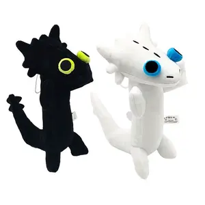 Black/White Toothless Dancing Meme Plush Toy Dancing Dragon Stuffed Soft Animals Plushies Doll Anime Game Pillow Decora Gift