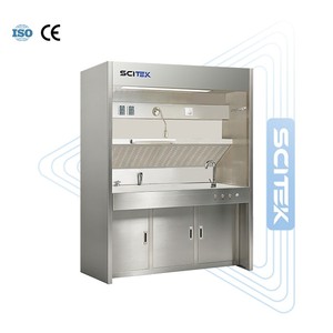 Estación de trabajo patológica SCITEK de tipo cerrado con puerta de vidrio motorizada, diseño de sistema de succión de olores y sistema de filtración de aire. - Product Image 2