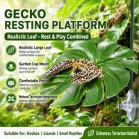 Ensemble de feuilles en plastique décoratives avec ventouse pour habitat de grenouille des bois, tortue, reptile, amphibie, cachettes, plantes de terrarium