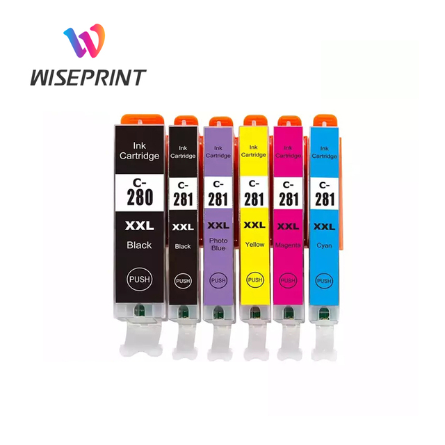 Wiseprint Compatible for PGI-280/281 CLI-281 Premium Colored Inkjet for Cartridge for PIXMA TS9120 Printer Bulk