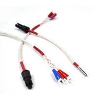 Terang Rtd Sensor Suhu Probe 3 kabel kabel 8*50Mm Pt100 Thermocouple