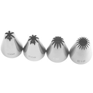 Rose Piping Tips 4 Piece Set Stainless Steel Medium Size For Butter Piping <b>Cake</b> <b>Decorating</b> <b>Supplies</b> - Product Image 3