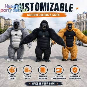Disfraz de Mascota Inflable de Gorila Negro Unisex, Traje de Poliéster para Adultos, Eventos y Festivales - Product Image 1