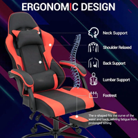 Ergonomique 360 °   Chaise de jeu pivotante et inclinable en cuir PU avec hauteur réglable pour les cafés Internet à domicile, les joueurs professionnels