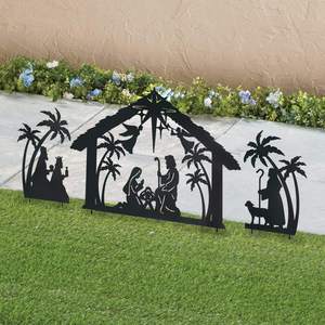 Estaca de metal LED impermeable Santa iluminado Natividad decoraciones al aire libre patio decoración adecuada para jardín césped Patio - Product Image 4