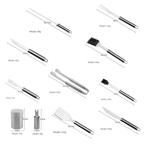 Trọng Lượng Nhẹ Chống Dính Thép Không Gỉ BBQ Grill Công Cụ Set Với Spatula Kẹp Xiên - Product Image 3