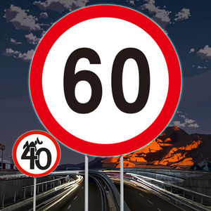 علامة حد السرعة لحركة المرور على الطرق ، يمكن تخصيص العلامة العاكسة للوحة الألومنيوم ونمط مخصص - Product Image 3