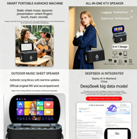 Nouvelle Enceinte Karaoké Intelligente 2026 avec Affichage des Partitions - Commande Vocale IA pour Musiciens