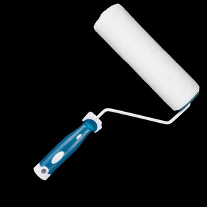 Brosse à rouleau en tissu hautement élastique blanc <span class=keywords><strong>de</strong></span> 9 pouces personnalisée OEM Support à quatre côtes Rouleau à peindre industriel/Bricolage Bleu Blanc - Product Image 1