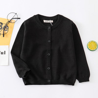 Cardigan en tricot uni pour enfants, garçons et filles, vêtements décontractés en coton à manches longues pour tout-petits