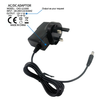 Adaptateur secteur AC 12V 1A à 3 broches UK, ignifuge, de qualité professionnelle, alimentation 12W pour systèmes de sécurité