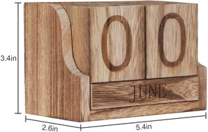 Blocs de <span class=keywords><strong>calendrier</strong></span> de date permanents de bureau définis par l'utilisateur de décoration de bureau rétro pour le <span class=keywords><strong>calendrier</strong></span> <span class=keywords><strong>en</strong></span> <span class=keywords><strong>bois</strong></span> de cadeau de Noël - Product Image 6