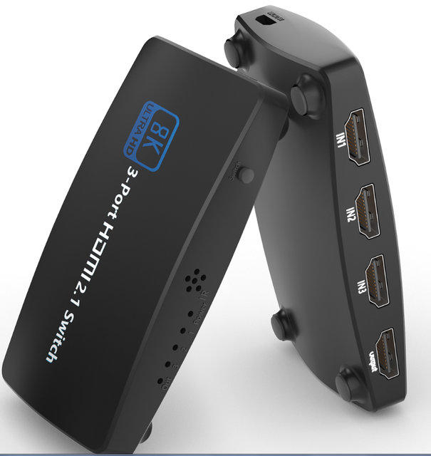 New Coming Lowest Good 8K HDMI 2.1 Switch 2X1 3X1 HDR 8K@60Hz 4K@120Hz 2K@144Hz HDMI 2.1 Switcher 3 Port in 1 Out HDCP2.3 for Xbox Series X PS5 Invidia