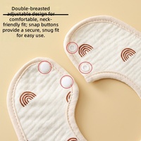 Bavoirs bandana réutilisables imperméables à rotation libre 360° pour nouveau-nés, lingettes douces à bouton, lavables, accessoire bébé unisexe Buping