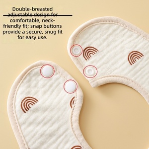 Simpatici Bavaglini a Bandana per Neonati con Rotazione a 360°, Impermeabili, Riutilizzabili, Morbidi, Lavabili, con Bottone, Accessorio Unisex per Bambini - Product Image 4