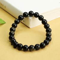 Bracelet en Obsidienne Dorée Aiyu en Gros, Obsidienne Noire, Bracelet en Cristal de Sable Doré, Vente Directe Usine en Direct S3090506