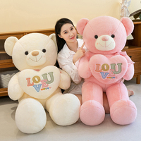 Jouet en peluche Love Bear surdimensionné personnalisé avec fourrure douce pour les filles un animal en peluche d'un animal de remplissage. pour un oreiller doux.