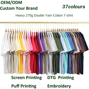 T-shirt da Uomo Personalizzate di Alta Qualità 280 Grammi Manica Corta con Logo Designer Stampa Grafica Oversize T-shirt Neutre per Uomo - Product Image 2