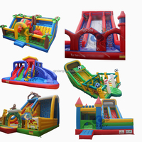 Terrain de jeu gonflable pour enfants château plein d'entrain ballon palais thème gonflable combo toboggan sautant maison de rebond