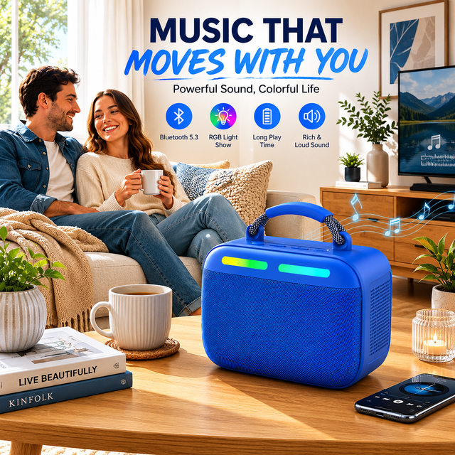 TWS FM Radio, Portable Wireless Stereo Subwoofer, 360° Crystal Clear Sound, High Bass Outdoor Indoor Caixa Misteriosa Speaker