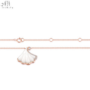 คอลเลคชั่นใหม่ สร้อยคอไข่มุกขาวธรรมชาติสุดหรู ประดับเพชรแท้ธรรมชาติ ทองคำแท้ 18K - Product Image 5