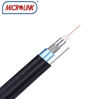 Qualité supérieure rg11 à triple blindage câble coaxial avec le fil de messager