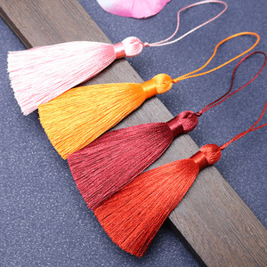 Cinta decorativa de 7 cm multicolor de seda helada con diseño de espiga vertical, resistente a las arrugas, para colgar, 100% poliéster, con borla alta - Product Image 3