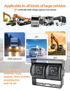 Zyx RTS ống kính kép hai Shot xe tải ngược 180 xe 4 kênh Máy ảnh Mini đậu xe phía sau xem đầu vào máy ảnh ống kính đôi - Product Image 6