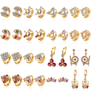 비스테리아 알 포르 시장 중국 18K 오로 그란데 파라 뮤저 아레테 비스테리아 패션 여성용 금도금 지르콘 귀걸이 보석 - Product Image 5