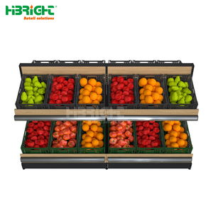 Cesta Metálica Modular de Doble Cara de Alta Resistencia, Compatible con Estantes de 3 Niveles, Gran Capacidad, Independiente, para Supermercados, Mercados de Productos Frescos y Verduras - Product Image 3