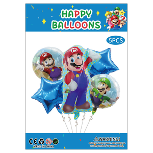 Ensemble de ballons en aluminium de dessin animé Super <span class=keywords><strong>Mario</strong></span> Peach Princess pour la décoration de fête d'anniversaire et les ballons de jeu - Product Image 5