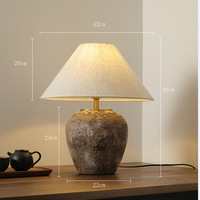 Lampe de table en céramique avec design Art Déco, commande par bouton/interrupteur, pour une ambiance Zen dans les hôtels, les salons et les chambres.