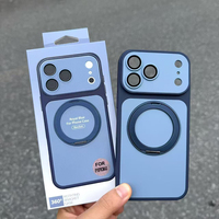 Coque de téléphone avec support rotatif à 360° pour iPhone 18 ProMax 17 16 15 14, protection de l'objectif de l'appareil photo, coque magnétique avec boîte d'emballage