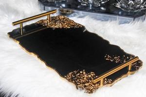 Vente flash sur les plateaux en résine époxy artisanale, élégants plateaux de service décoratifs pour la maison, le bureau, les cadeaux, disponibles à prix avantageux - Product Image 4