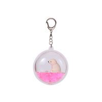 Porte-clés promotionnel en acrylique transparent, porte-clés personnalisé, porte-clés liquide à sable mouvant 3D mignon en forme de dauphin