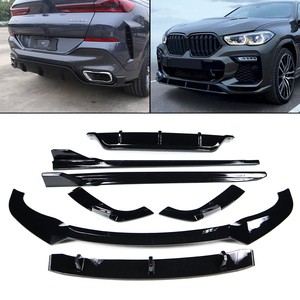ABS paraurti anteriore labbro diffusore posteriore minigonne laterali M Sport <span class=keywords><strong>B</strong></span> Style Kit corpo nero lucido adatto per BMW X6 G06 2019 - Product Image 2