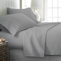 Draps de lit 100% coton personnalisés, taille twin, full, queen, king, rayés, drap plat, drap housse avec taie d'oreiller
