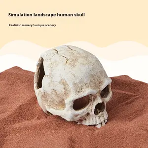 Cachette de grotte de crâne de reptile carrée en plastique écologique pour lézards serpents geckos boîte tortues aquarium aquariums accessoires - Product Image 2