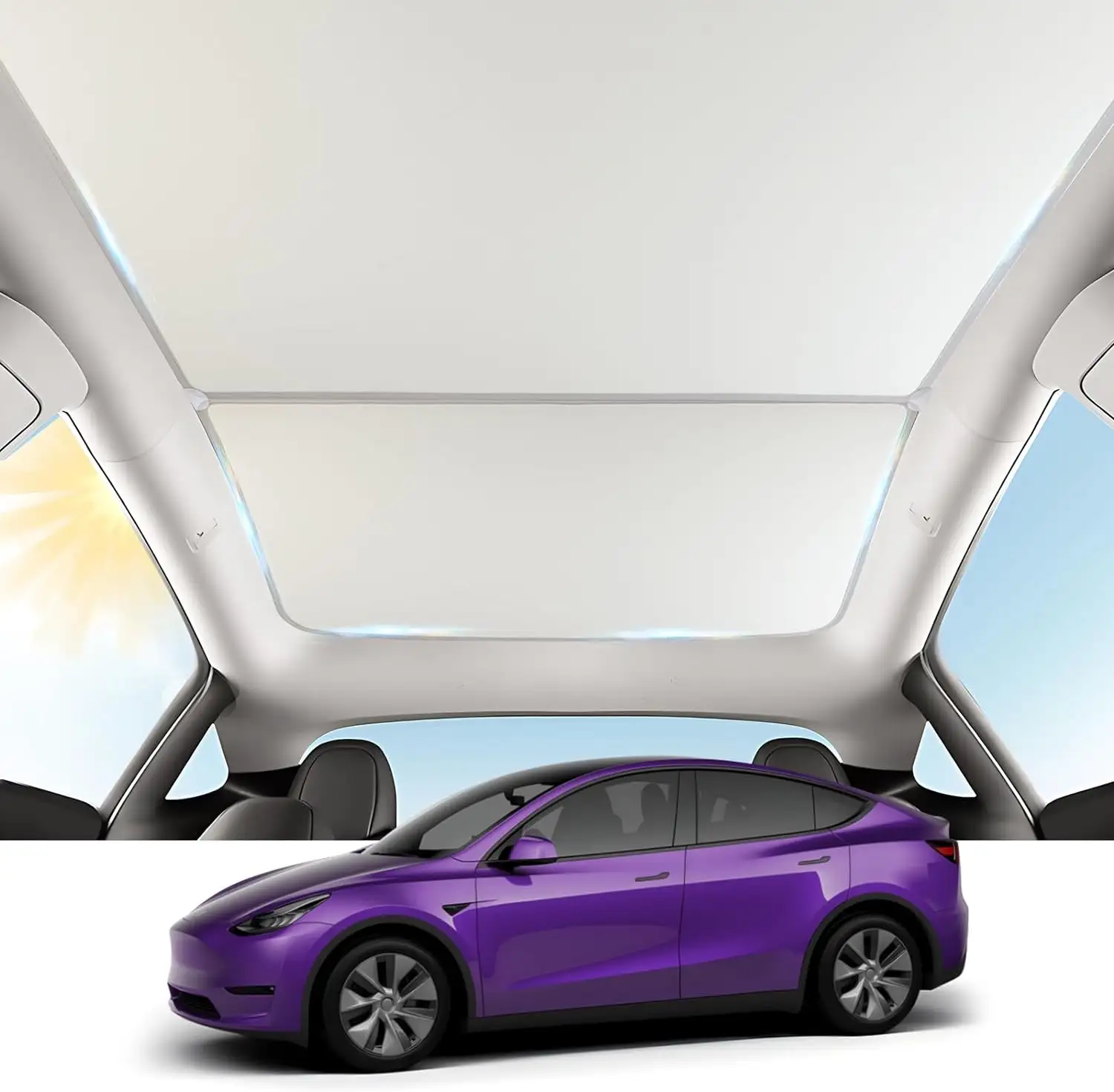 테슬라 모델 Y 2020 용 차양 지붕-테슬라 모델 Y 액세서리 전면 및 후면 차양 블랙/화이트 용 2024 접이식 지붕 그늘