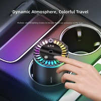 Purificateur d'air moderne pour tableau de bord, diffuseur, éclairage d'ambiance, senteurs agréables, lumières ciel étoilé, porte-gobelet - Désodorisant de voiture, aromathérapie