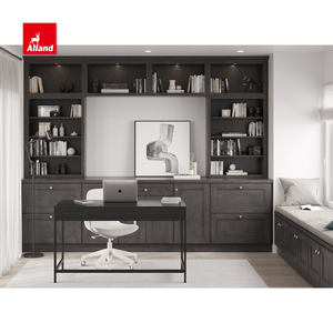 AllandCabinet Shaker en bois massif gris foncé de style traditionnel Armoire de cuisine personnalisée MDF Laque PVC Marbre/Stratifié Usage domestique - Product Image 2